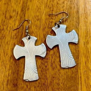 Silver Cross Earrings